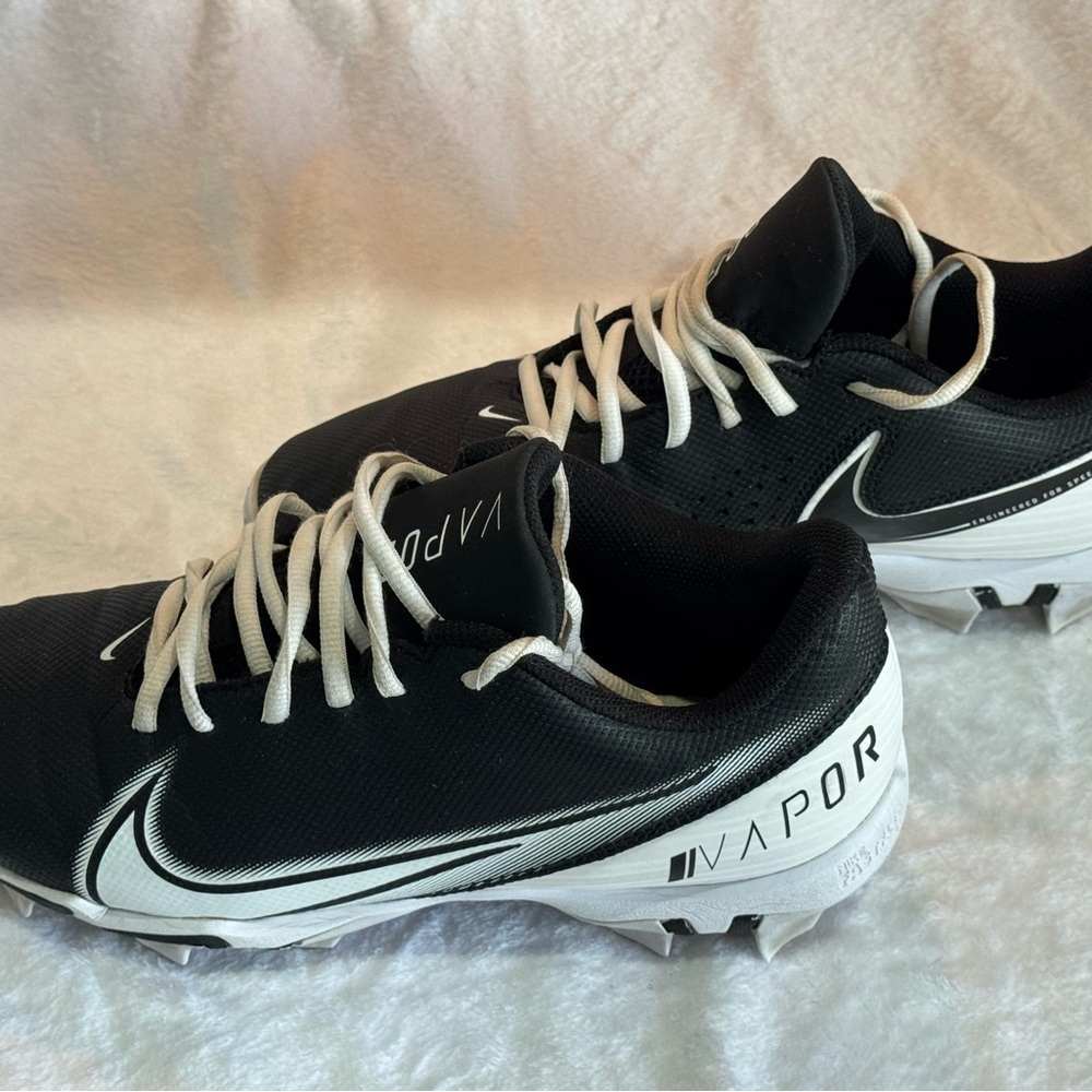 Nike Vapor Fast Flex Football Cleats Mens 8.5 CD00074 001 Low Top Black White